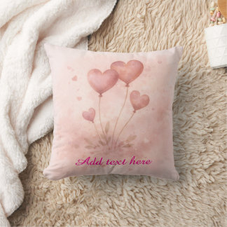 Custom Heart Balloon Throw Pillow Kudde