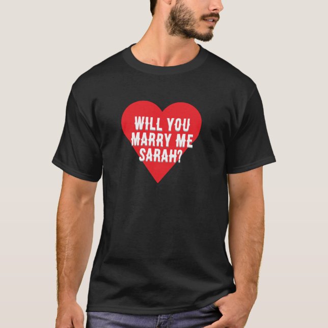 Custom Heart Men’s T-Shirt – marry me, proposal (Framsida)