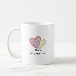 Custom Heart Mug with Name Date Kaffemugg
