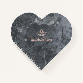 Custom Heart Spiral Notebook for Nail Salon