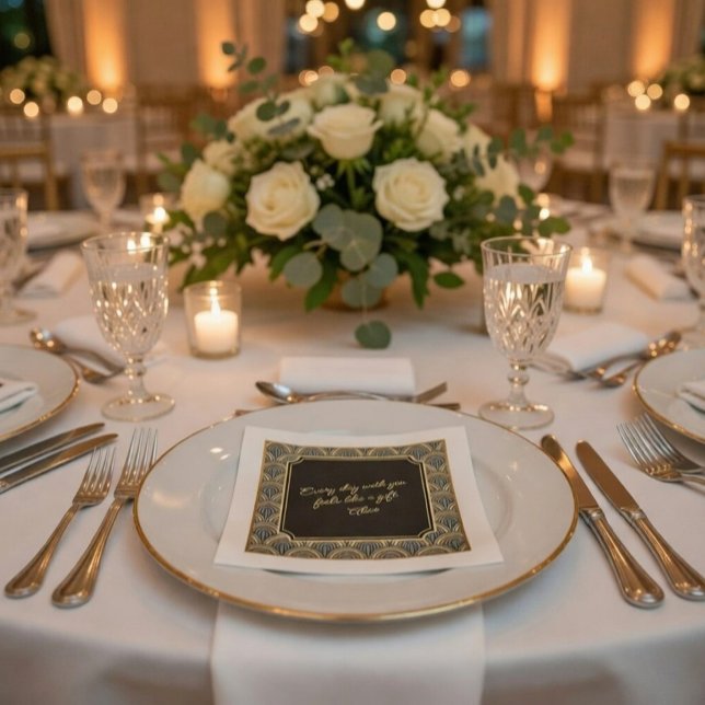 Custom Heartfelt Love Note Wedding Napkins Pappersservett (Skapare uppladdad)