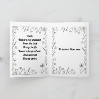 Custom Heartfelt Mother's Day Poem Card. Kort