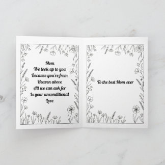 Custom Heartfelt Mother's Day Poem Card Kort
