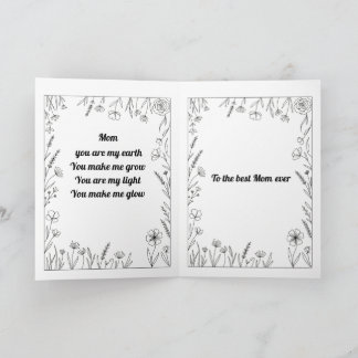 Custom Heartfelt Mother's Day Poem Card Kort