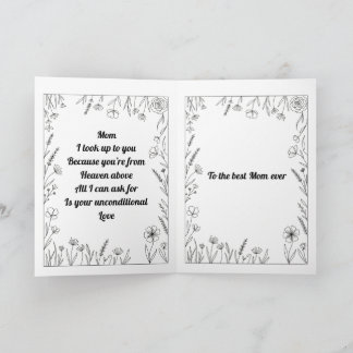 Custom Heartfelt Mother's Day Poem Card Kort