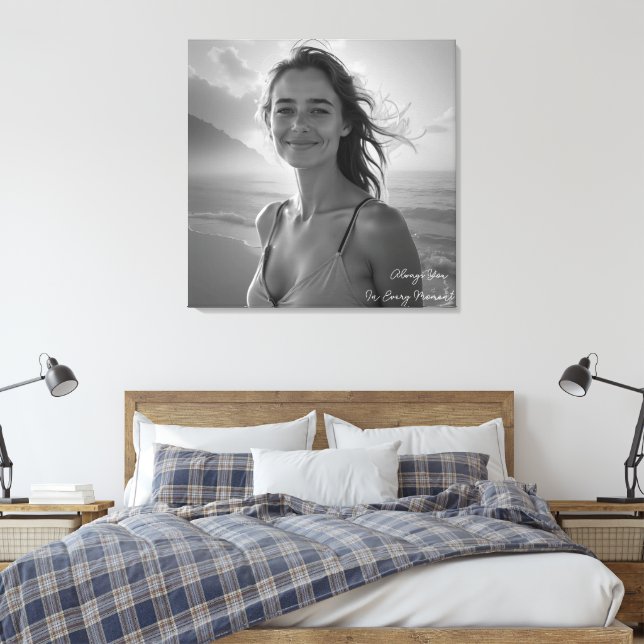 Custom Her Portrait – Simple Photo Gift for Her Canvastryck (Insitu (sovrum))