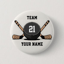 Custom Hockey Puck and Sticks Keychain