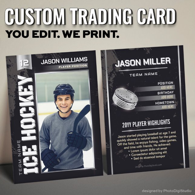Custom Hockey Trading Card, Silver Power Player (Custom Hockey Trading Card, Silver Power Player Card)