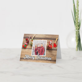 Custom Holiday Photo Template Merry Christmas Helgkort