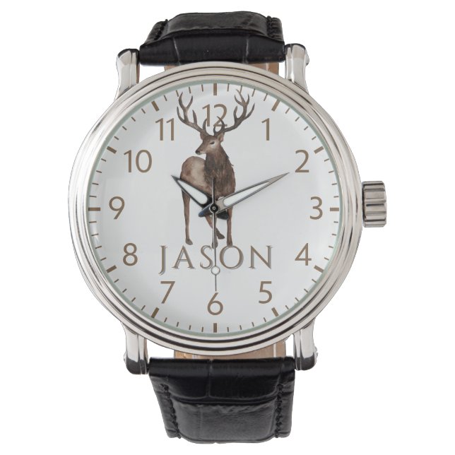 Custom Holiday Watch for Man | Deer Hunter Armbandsur (Framsida)