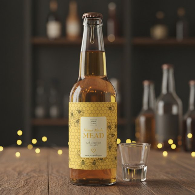 Custom Home Brewed Honey Wine Label Vinflaska Etikett (Skapare uppladdad)