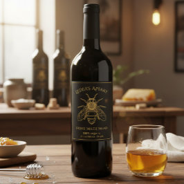 Custom Home Brewed Honey Wine Label Vinflaska Etikett