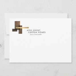 Custom Home Builder Logo Flat Notecard Anteckningskort