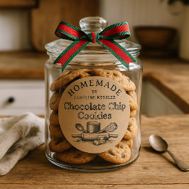Custom Homemade Chocolate Chip Cookies Label Sheet Runt Klistermärke