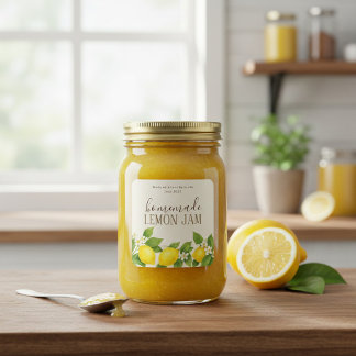 Custom Homemade Lemon Jam Label Fyrkantigt Klistermärke