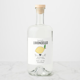 custom homemade limoncello wedding favor spritflaskor etikett
