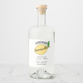 custom homemade limoncello wedding favor spritflaskor etikett