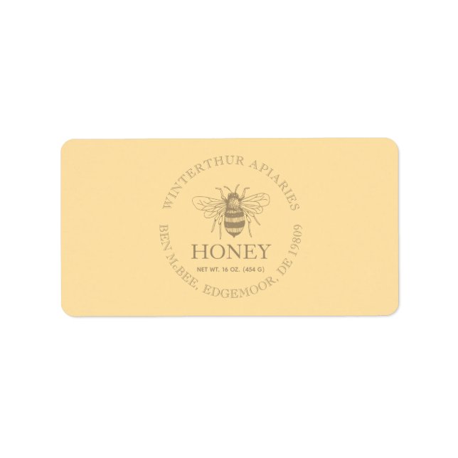 Custom Honey Business Promotional Adressetikett (Framsidan)