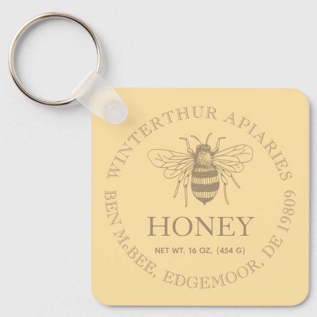 Custom Honey Business Promotional Nyckelring (Framsida)