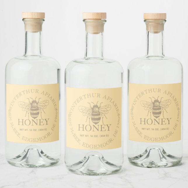 Custom Honey Business Promotional Spritflaskor Etikett (Flaskor)