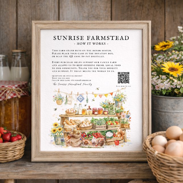 Custom Honor System Farm Stand Sign Poster (Skapare uppladdad)