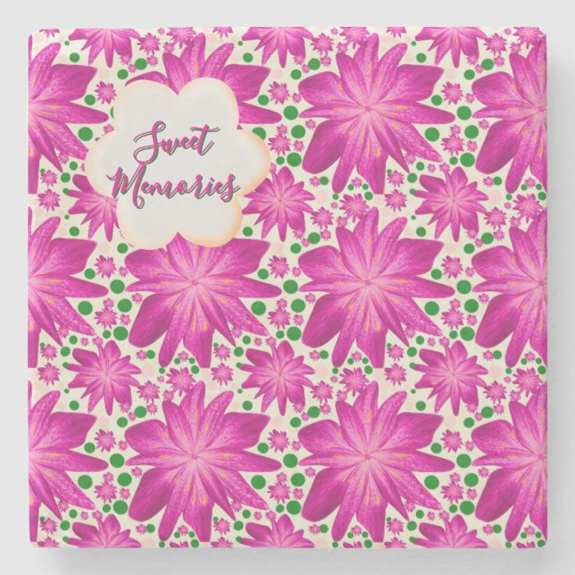 Custom Hot Pink Floral Seamless Pattern  Stenunderlägg (Framsidan)
