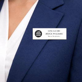Custom Hotel Logo Name Tag with Job Title Namnbricka