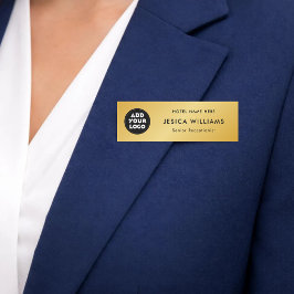 Custom Hotel Logo Name Tag with Job Title Namnbricka