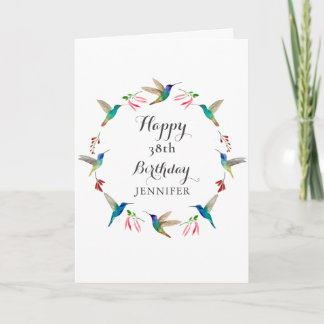 Custom Hummingbird Birthday Kort