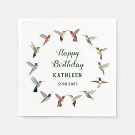 Custom Hummingbird Birthday Pappersservett