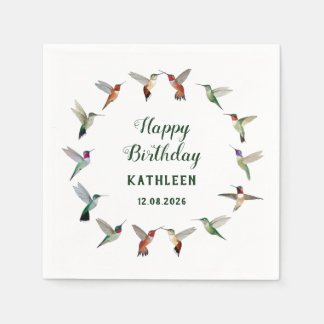 Custom Hummingbird Birthday Pappersservett
