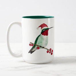 Custom Hummingbird Merry Christmas Två-Tonad Mugg