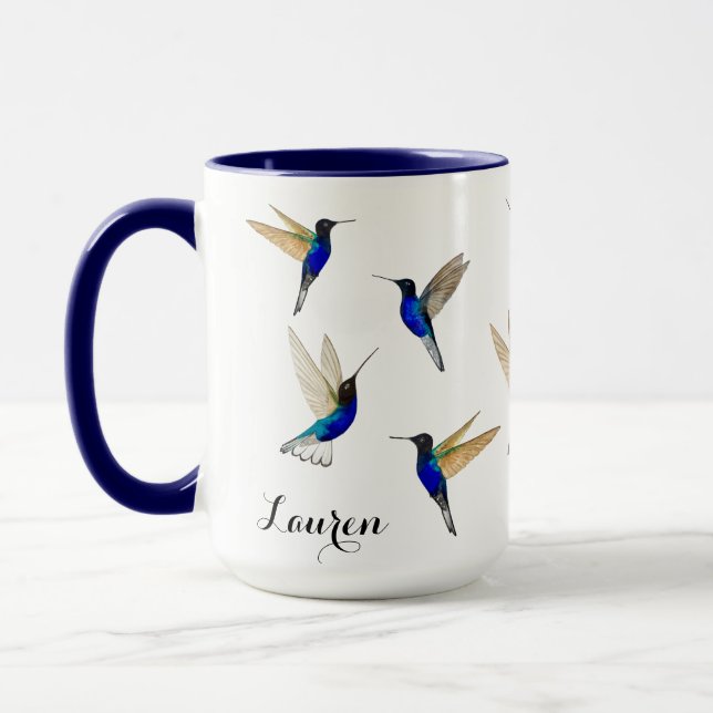 Custom Hummingbirds Mug Mugg (Vänster)