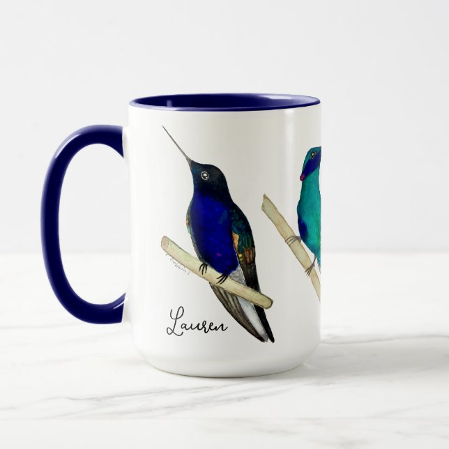 Custom Hummingbirds Mug Mugg (Vänster)