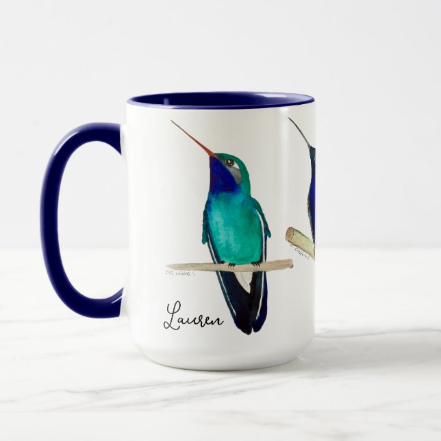 Custom Hummingbirds Mug Mugg (Vänster)
