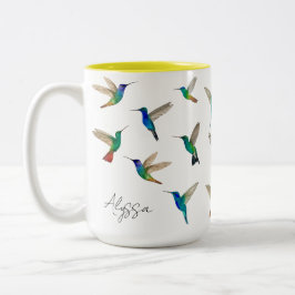 Custom hummingbirds Två-Tonad mugg