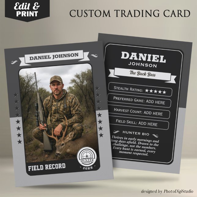Custom Hunter Trading Card, Hunting Gifts Hunter  (Custom Hunter Trading Card, Hunting Gifts Hunter Card)