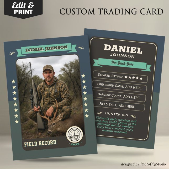 Custom Hunter Trading Card, Hunting Gifts Hunter (Custom Hunter Trading Card, Hunting Gifts Hunter Card)
