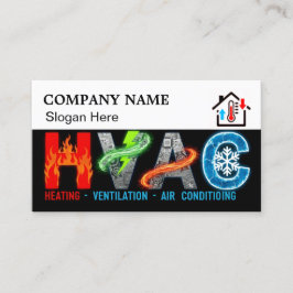 Custom HVAC Business Card with Company Logo & Slog Visitkort