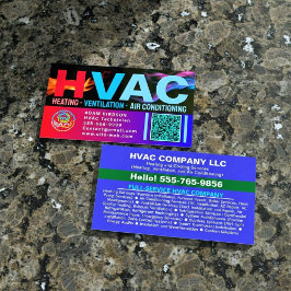 Custom HVAC Company Logo Qr Code | Professional AC Visitkort