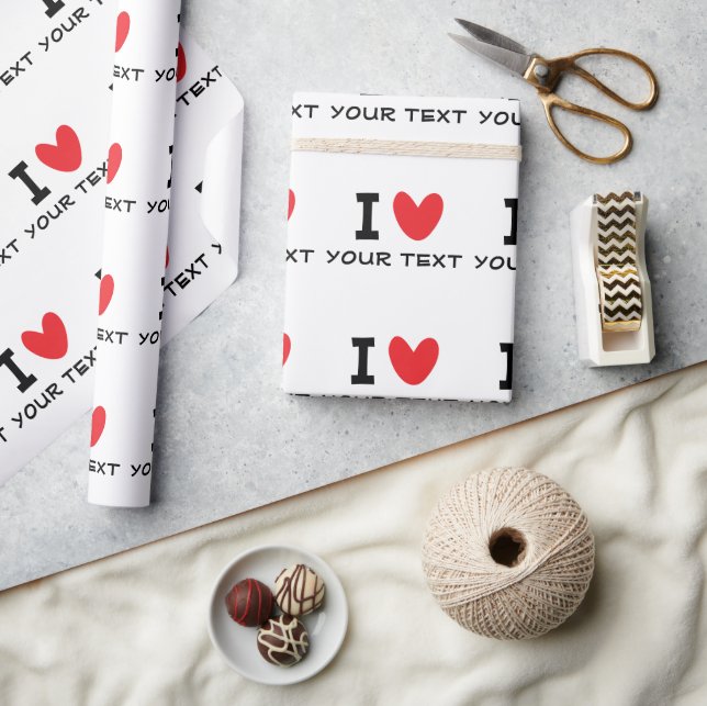Custom I LOVE - I HEART template personalized Presentpapper (Hantverk)