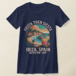 Custom Ibiza Bachelorette Fiesta Then Siesta Trip T Shirt<br><div class="desc">Celebrate your Ibiza girls trip in style with this vintage engraved “Fiesta Then Siesta” design. Featuring a playful layout, curated colors, and destination-specific flair, it’s perfect for bachelorette parties or bestie vacations. This shirt brings bold vibes and a retro look to your sun-soaked adventures. Add your custom text for a...</div>