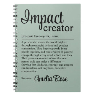 Custom Impact Creator Definition Appreciation Anteckningsbok