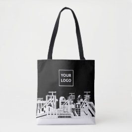 Custom Industrial Skyline Tote Bag with Logo Tygkasse