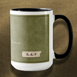 Custom Initial Moss Green Forest Storyteller Mug Mugg