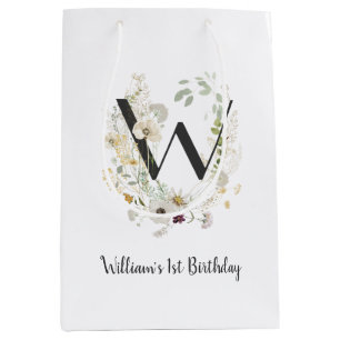 Custom Initial W With Soft colour Wild flowers