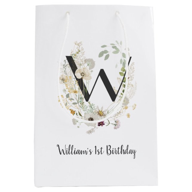 Custom Initial W With Soft colour Wild flowers (Framsidan)