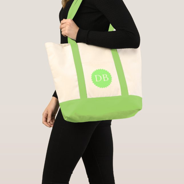 Custom Initials Jumbo Tote Bag Tygkasse (Framsida (produkt))