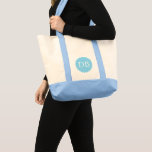 Custom Initials Jumbo Tote Bag Tygkasse<br><div class="desc">Jumbo tote bag is shown in the natural and light blue color. 
Customize this bag and change the sample initials to yours with this template.</div>