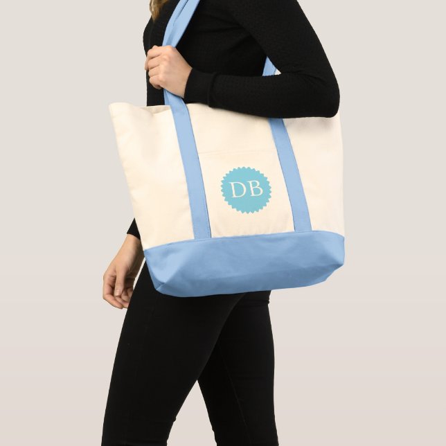 Custom Initials Jumbo Tote Bag Tygkasse (Framsida (produkt))